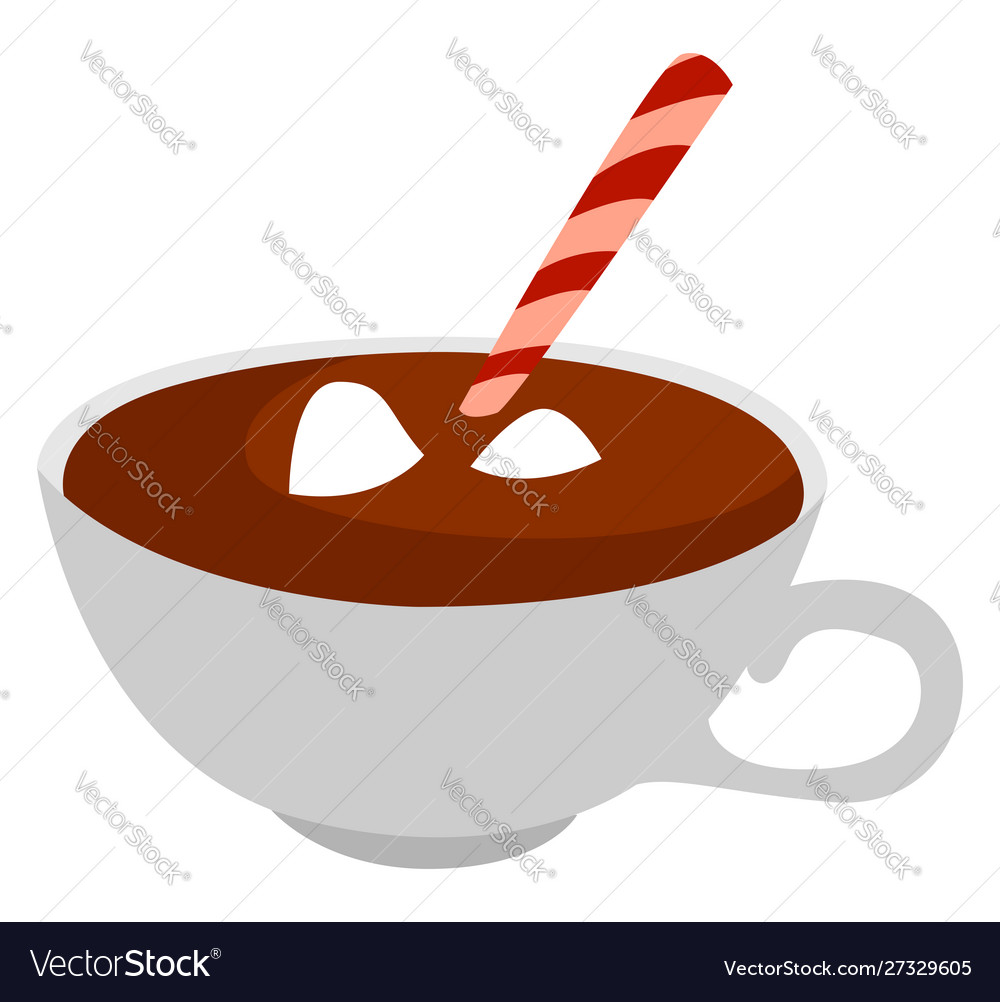 Cocoa in cup on white background