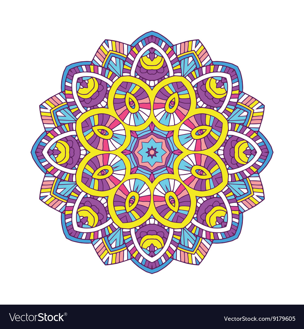 Colored floral mandala