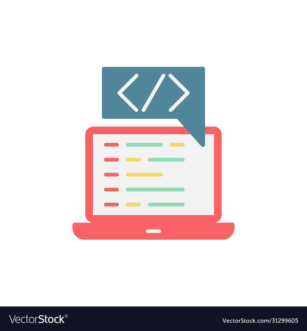 Custom coding symbol programming icon isolated vector image Custom coding symbol programming icon isolated