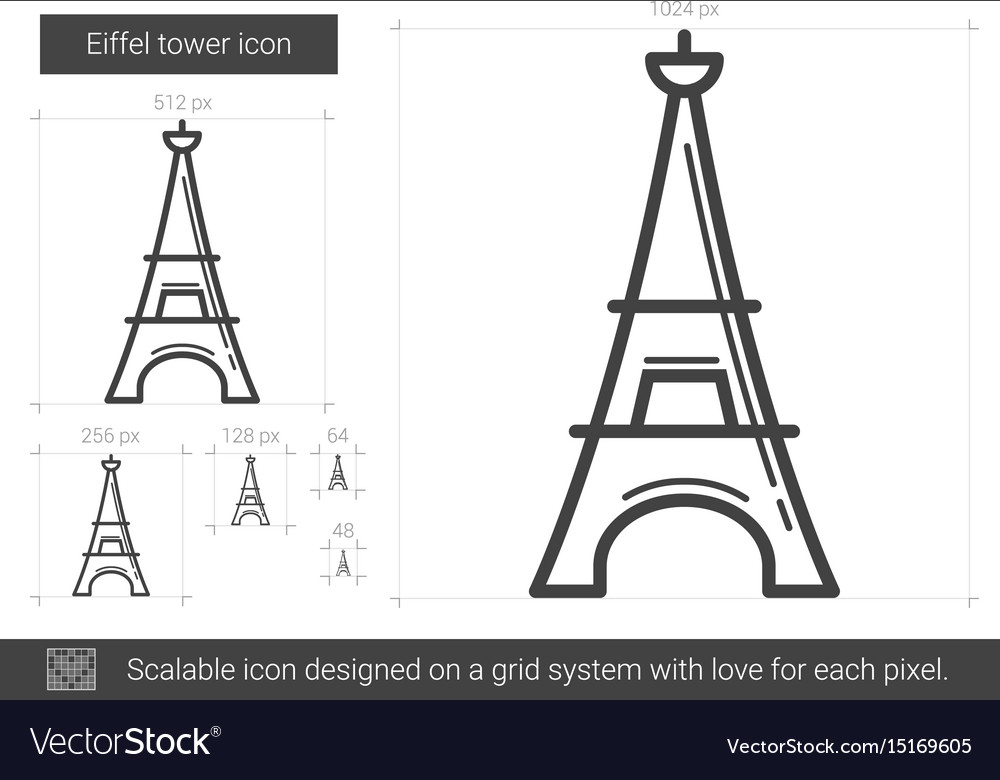 Eiffel tower line icon