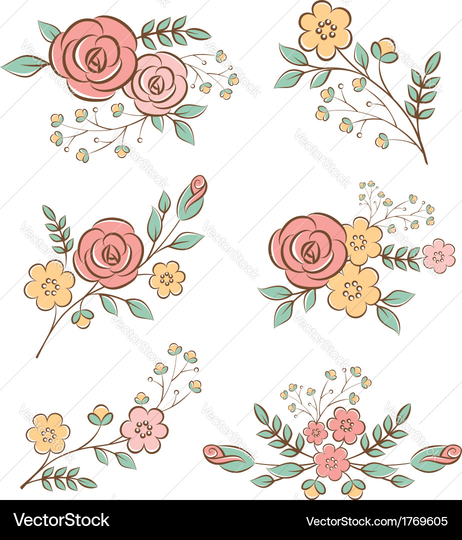 Floral design elements Royalty Free Vector Image