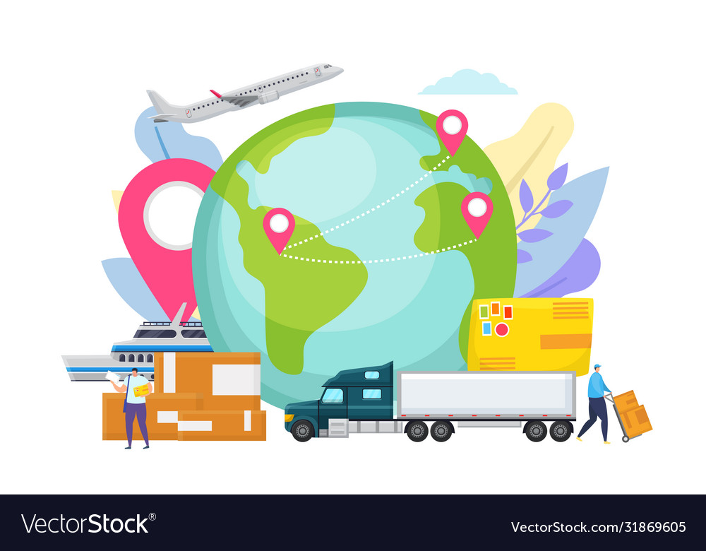 Global logistic network concept export delivery Vector Image Global logistic network concept export delivery