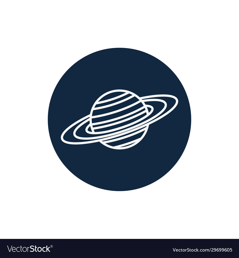 Isolated saturn line block style icon vector image Isolated saturn line block style icon