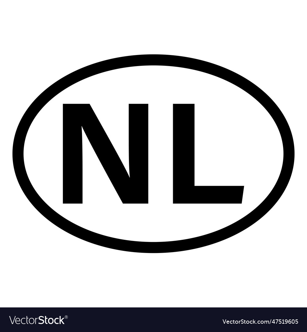 Netherlands country code icon isolated Royalty Free Vector