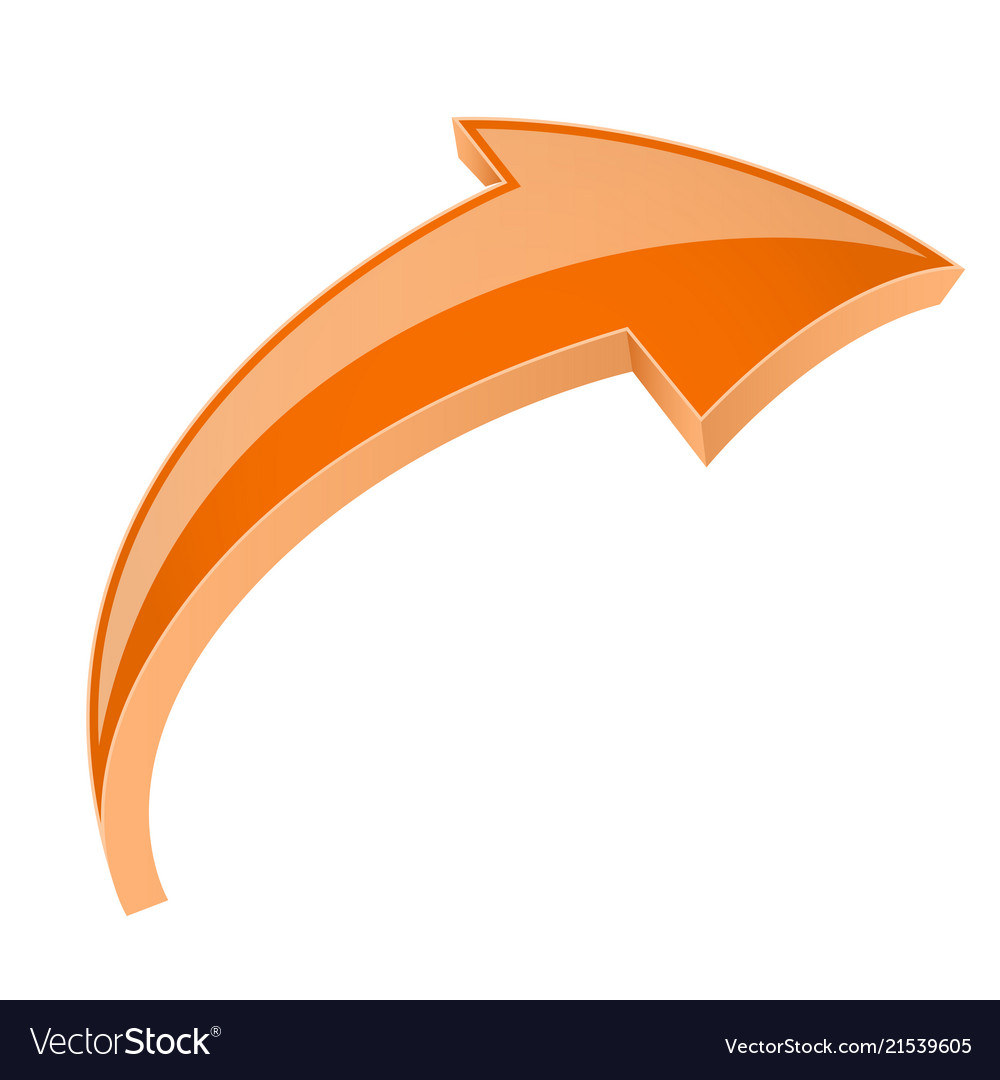 Orange 3d shiny up arrow Royalty Free Vector Image