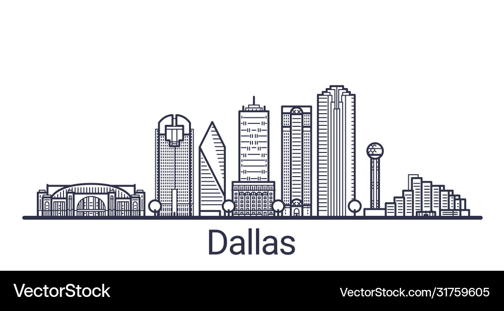Outline dallas banner Royalty Free Vector Image