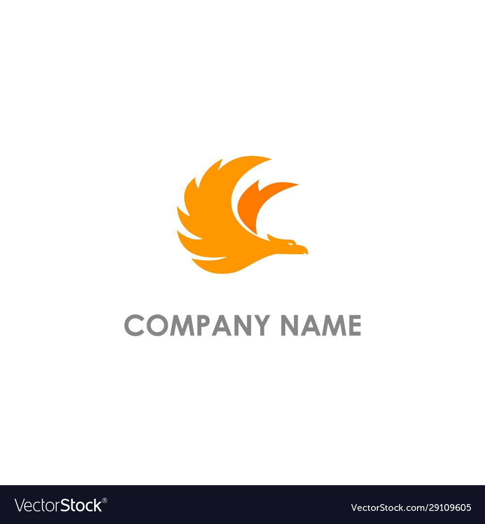 Phoenix bird fly logo vector image Phoenix bird fly logo