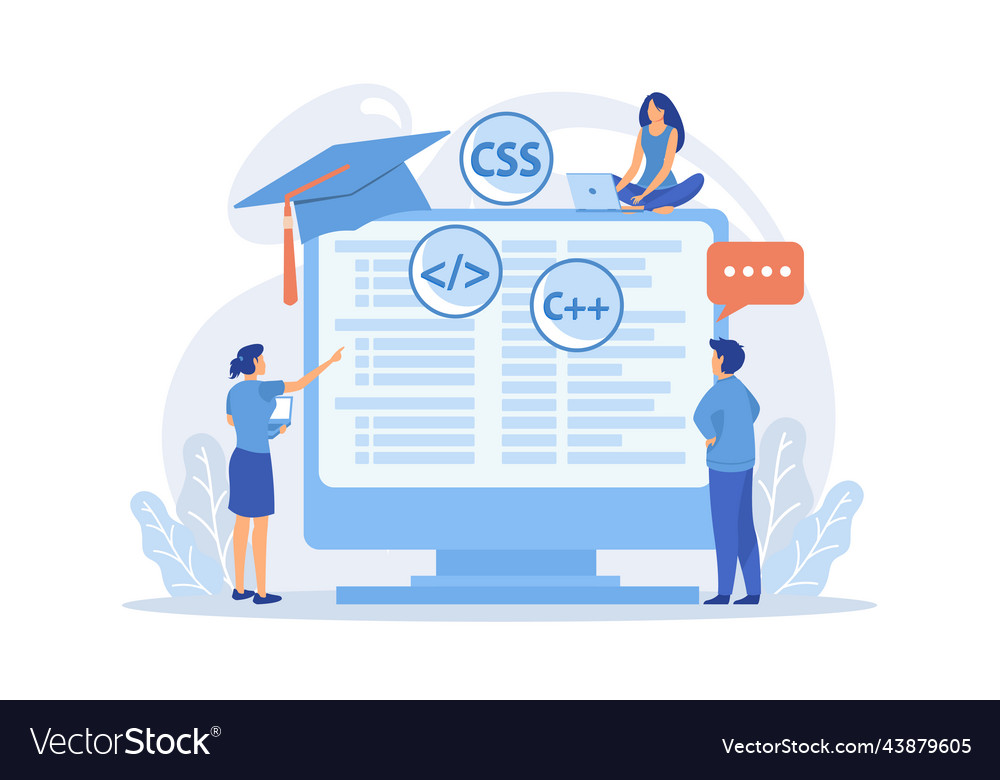 Programmiersprachen Lernsoftware Codierung vector image Programmiersprachen Lernsoftware Codierung