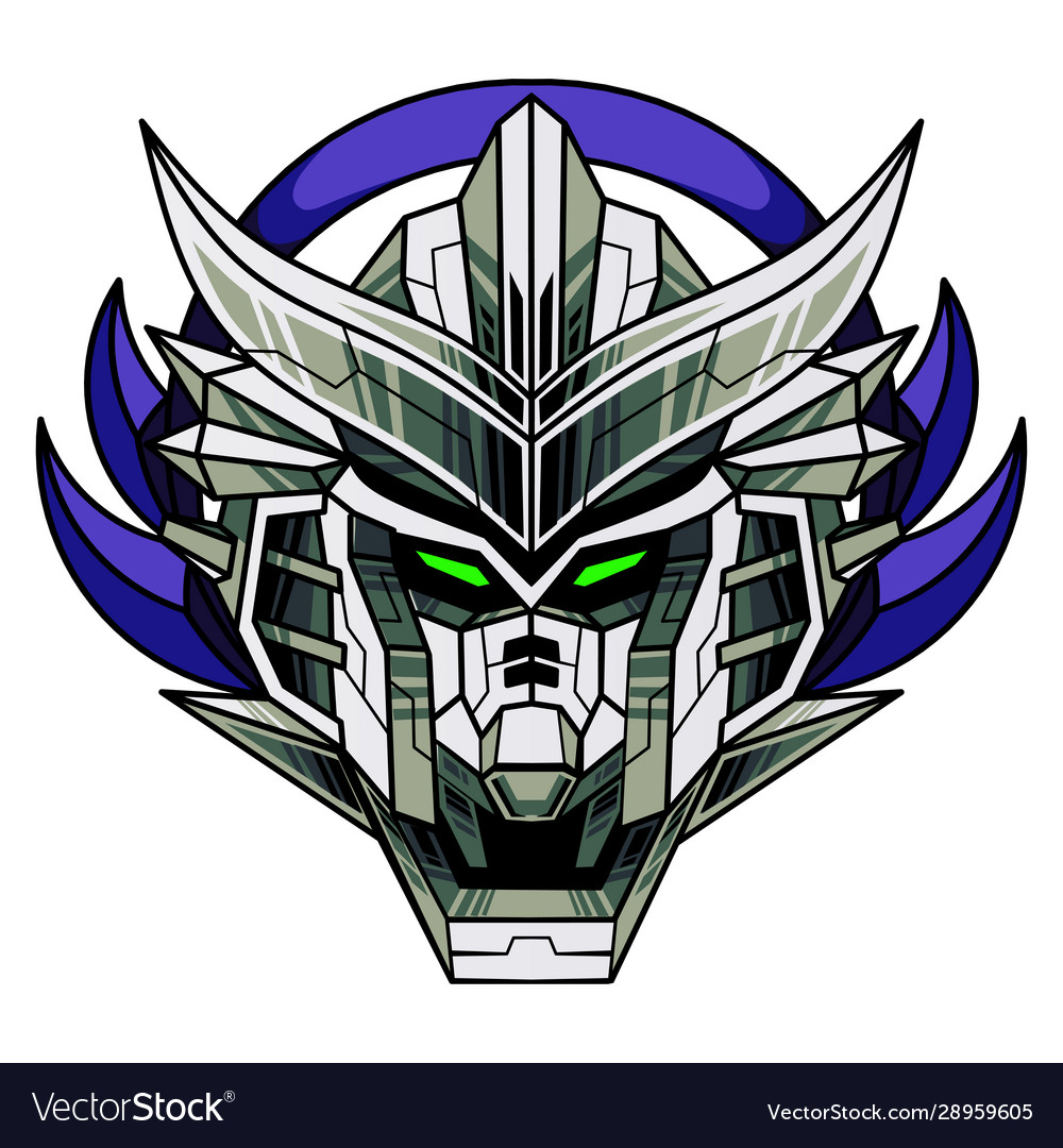 Robot Head Mascot Logo Royalty Free Vector Image
