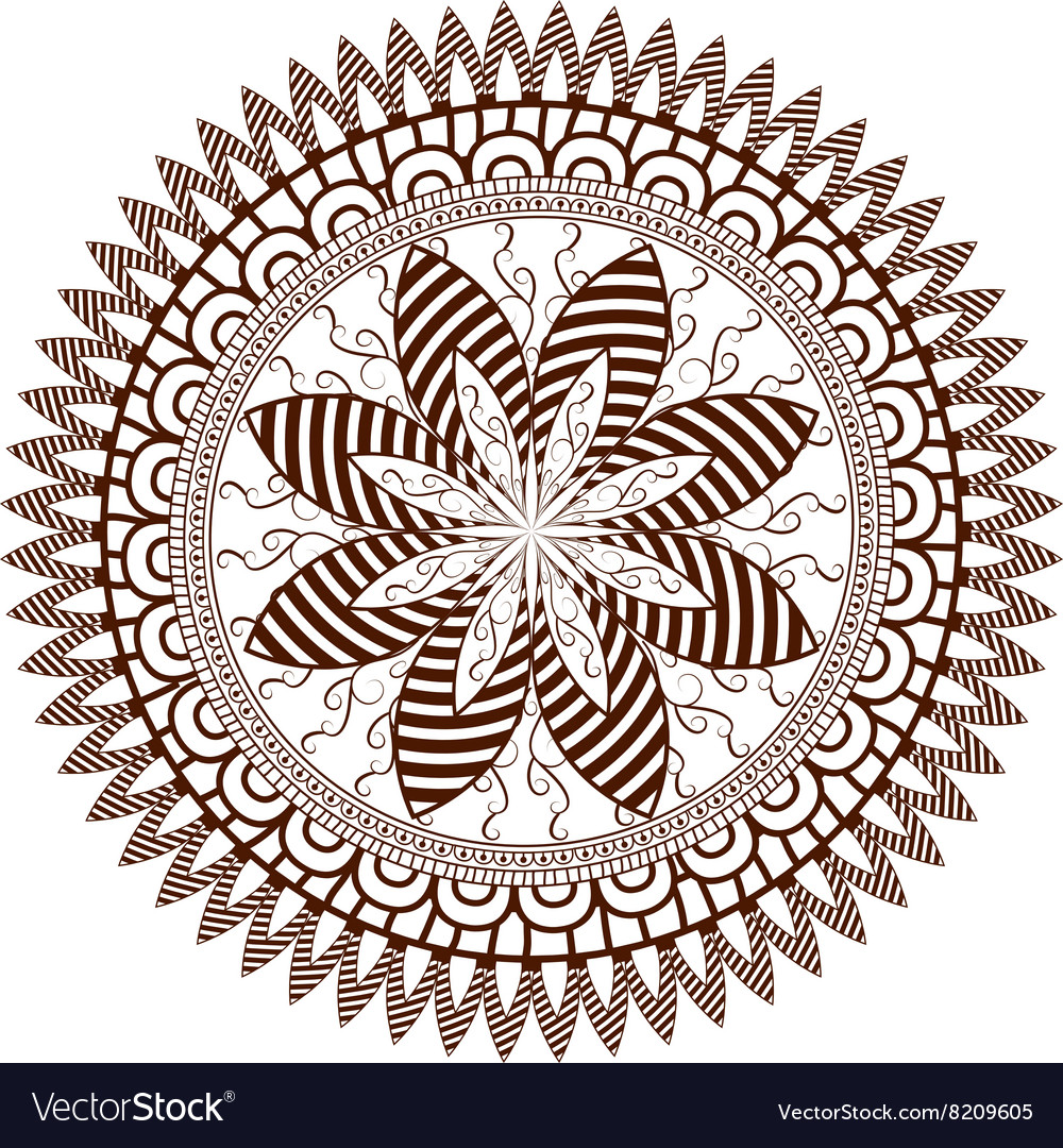 Round floral ornament pattern