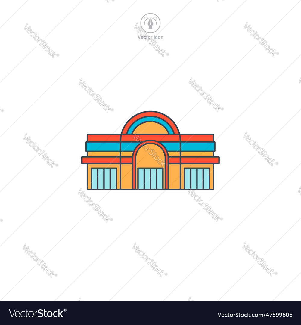 Shopping mall icon a stylized retail complex