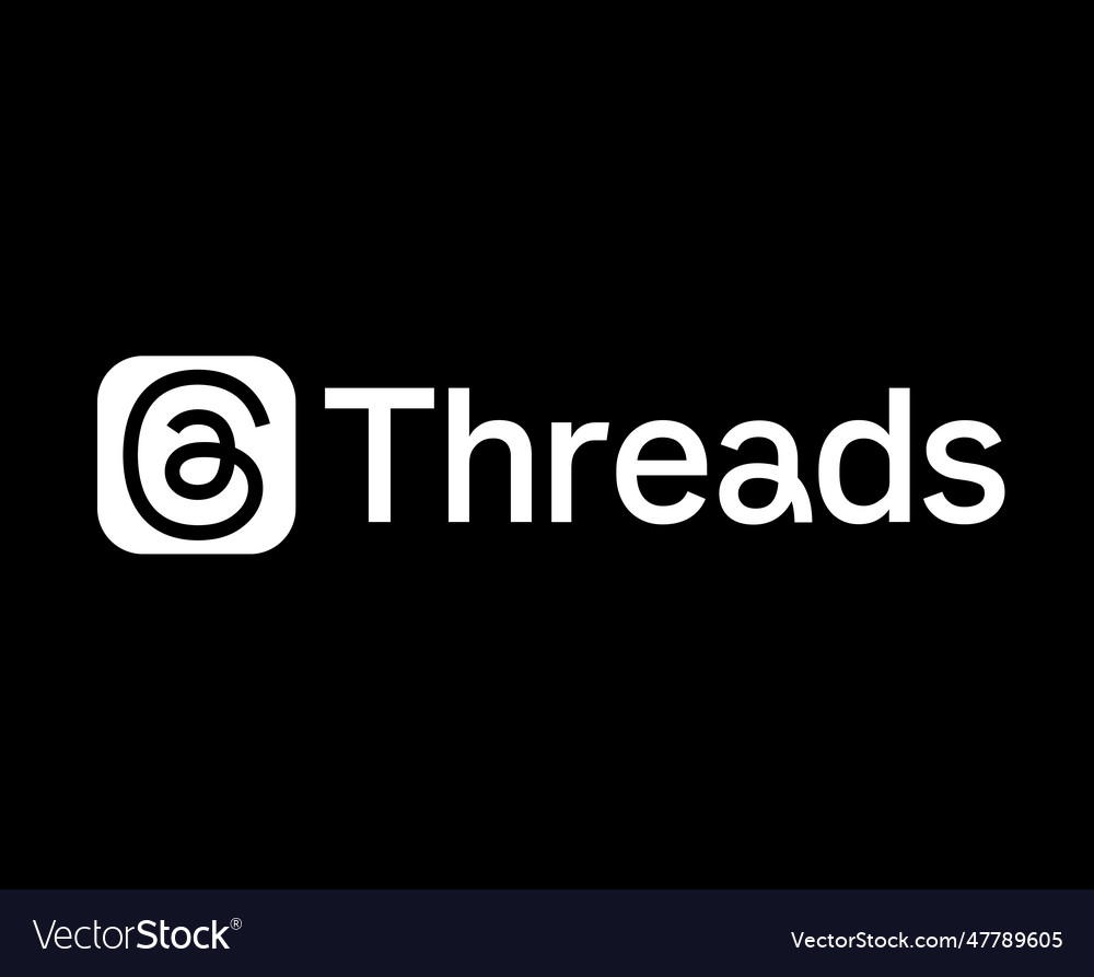 Threads By Instagram Symbol Logo With Name White Vector Image