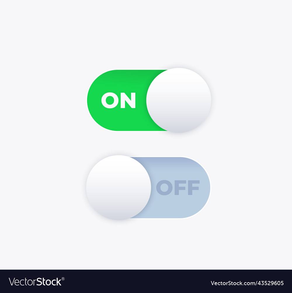 Toggle switch buttons on and off