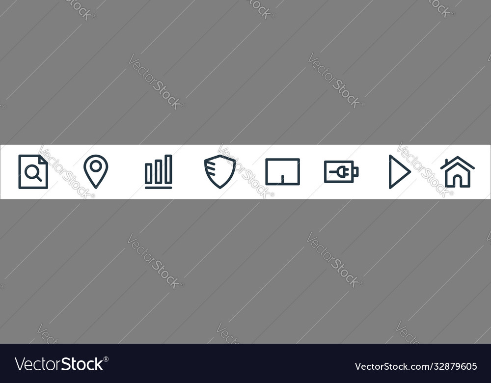 User interface line icons linear set quality Vector Image User interface line icons linear set quality