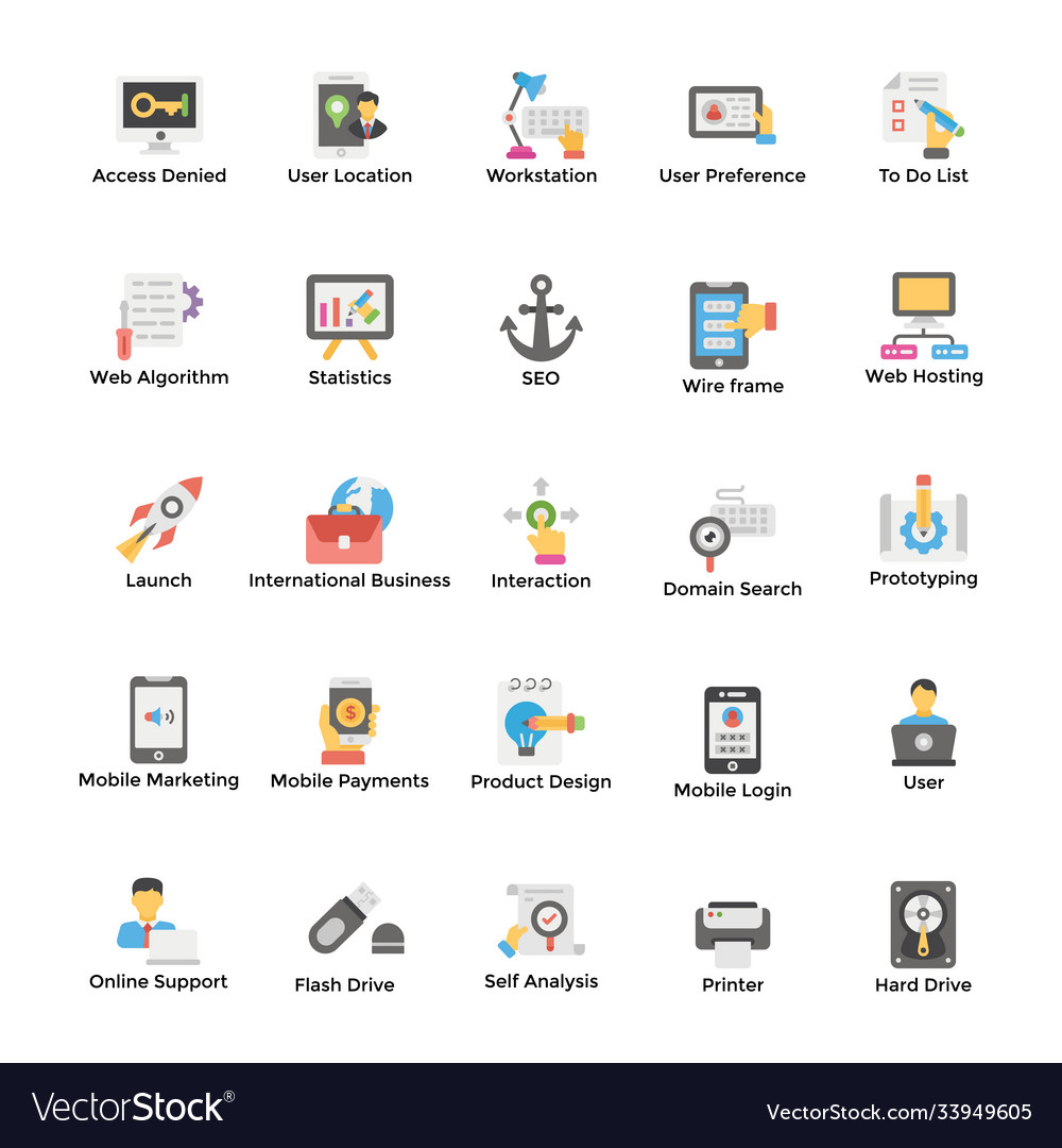 Web hosting icons set