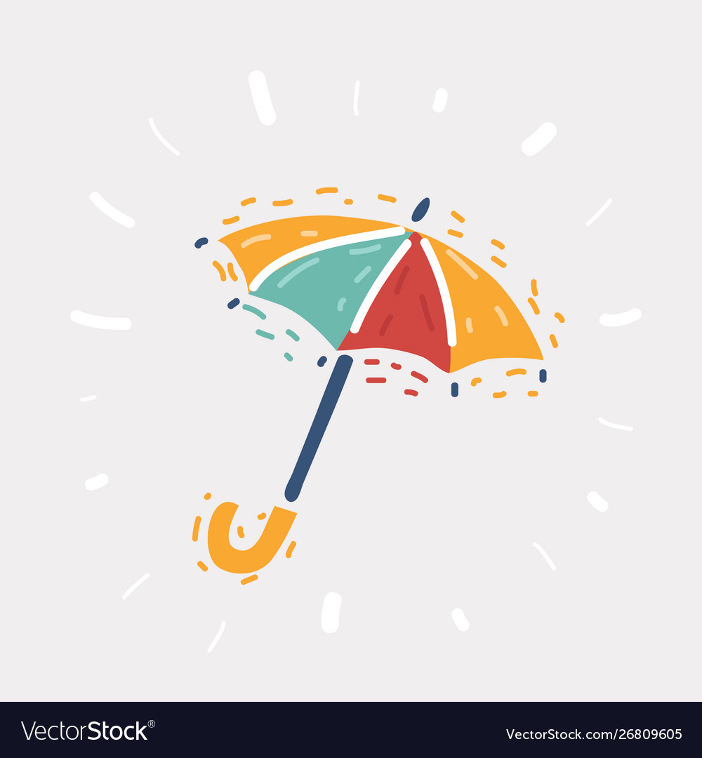 Yellow umbrella icon