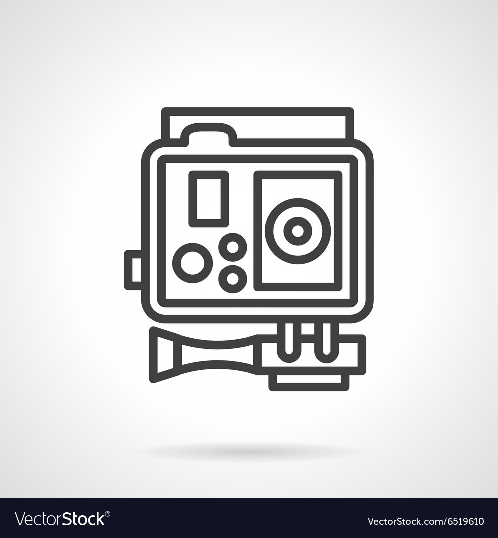 Action camera black simple line icon