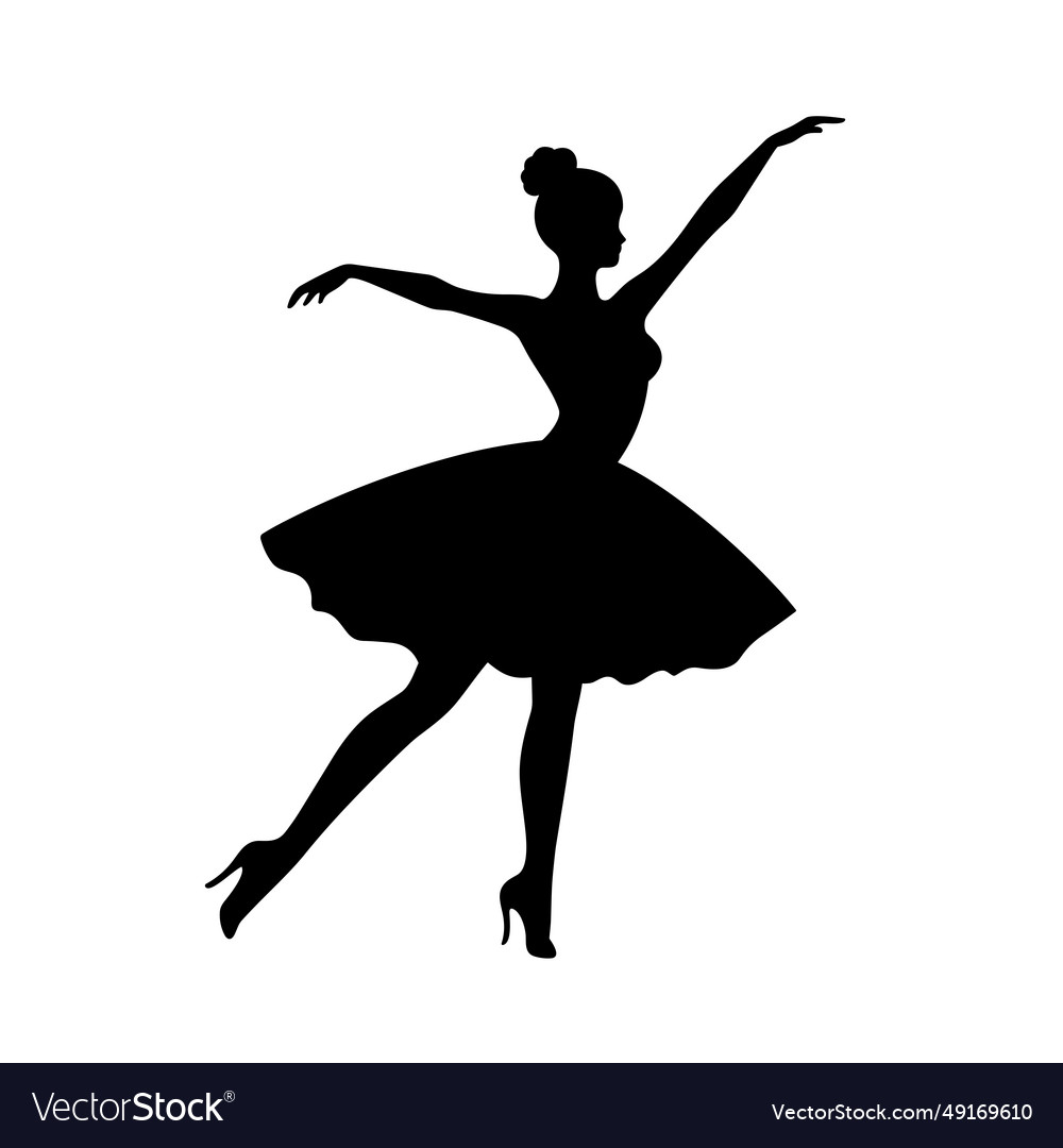 Ballerina black icon on white background Vector Image