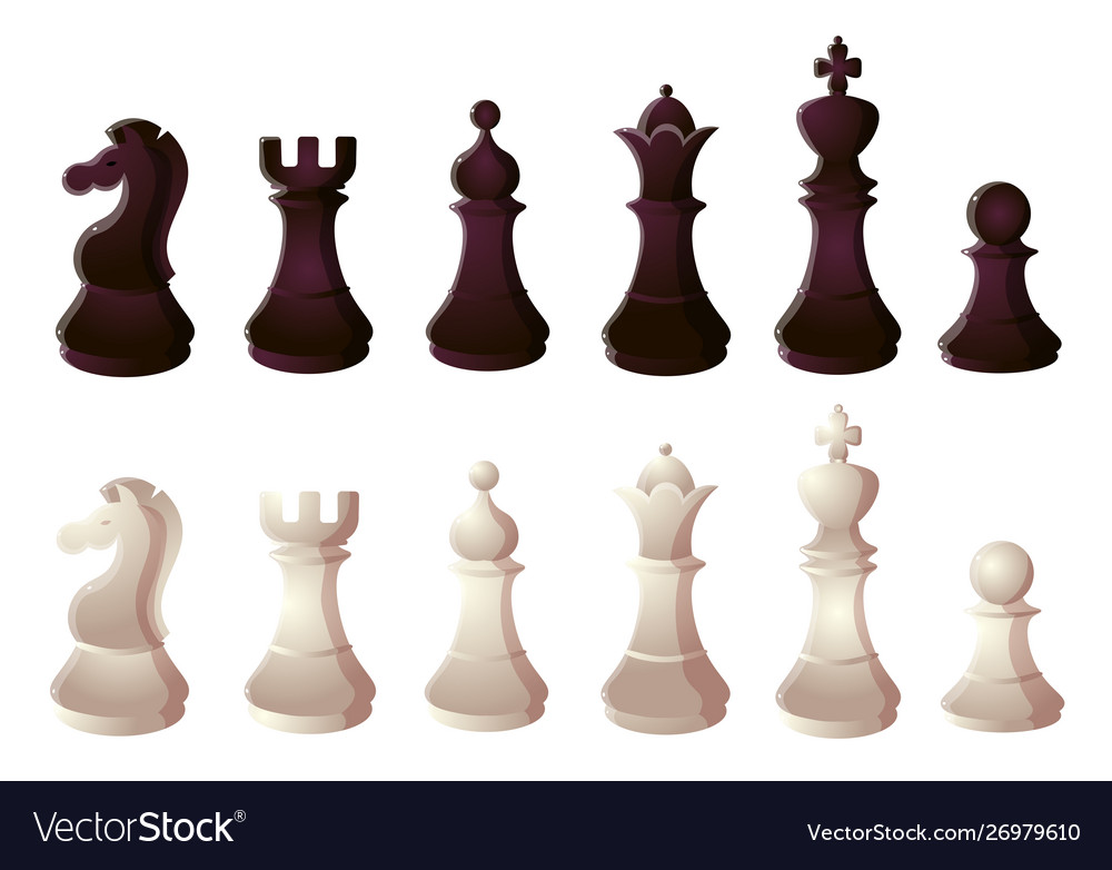 Black and white chess set raster