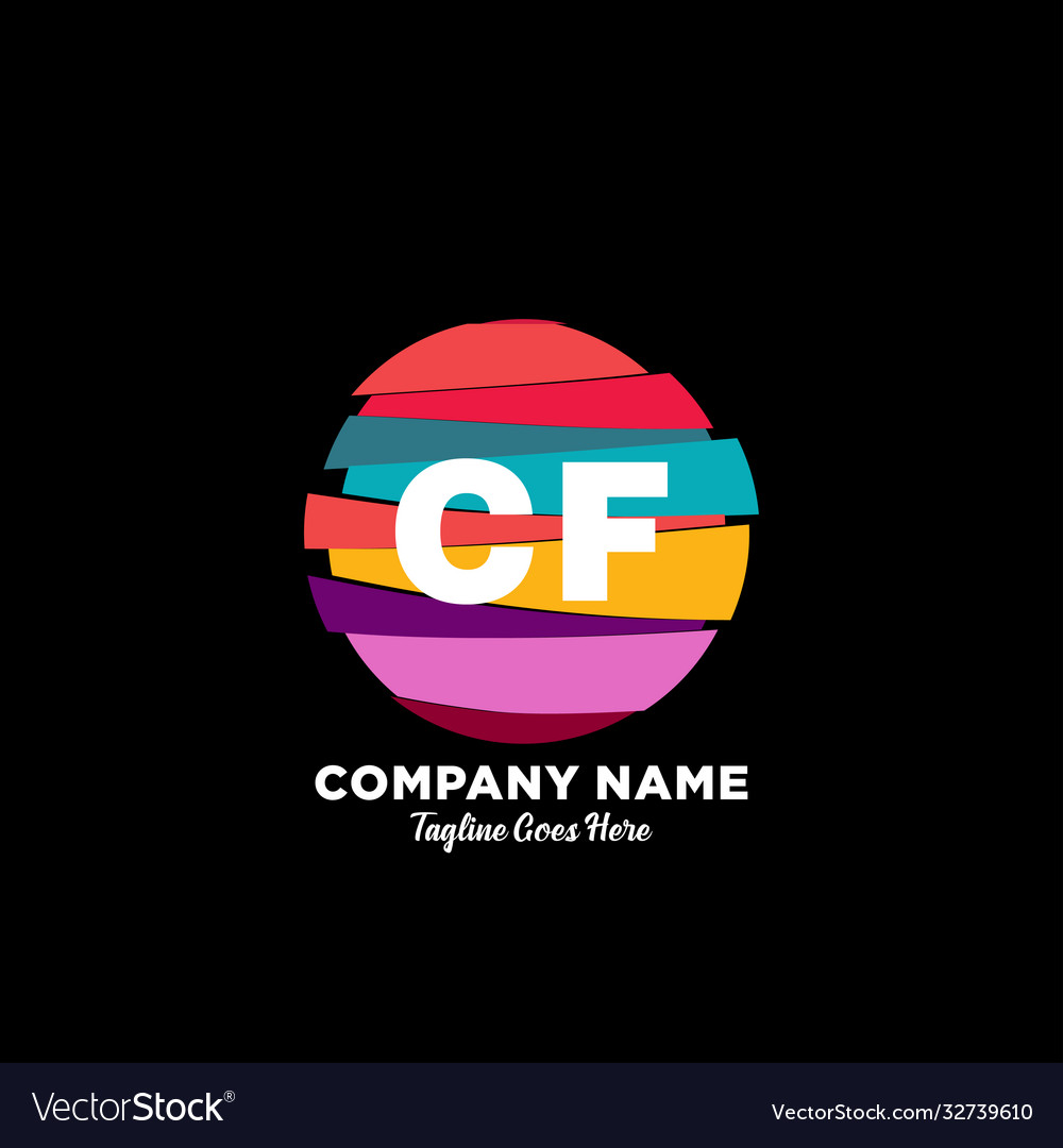 Cf initial logo with colorful template