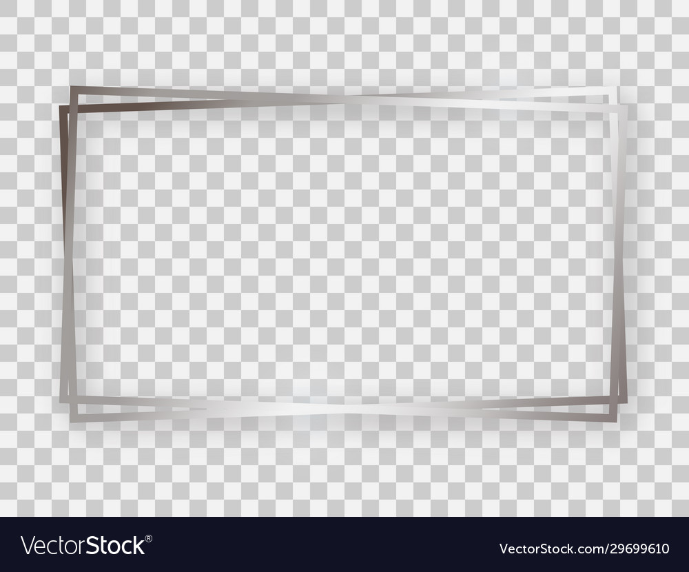 Double silver shiny rectangular frame