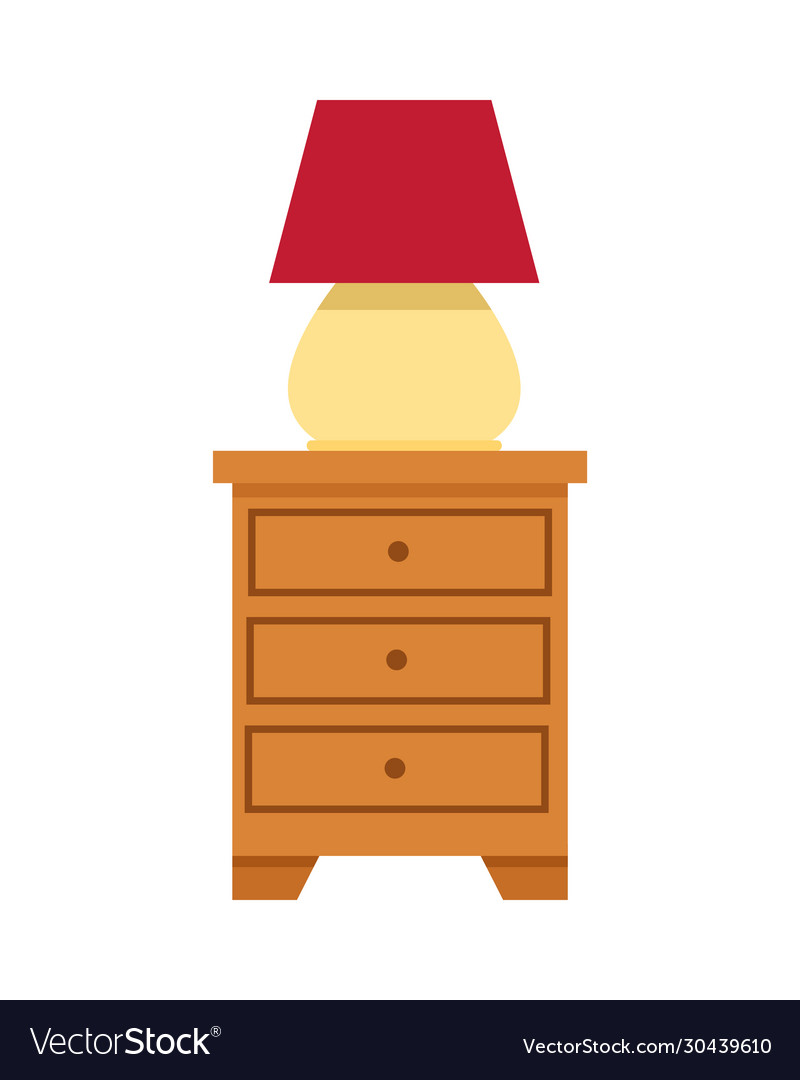 Drawer with lamp forniture icons Royalty Free Vector Image