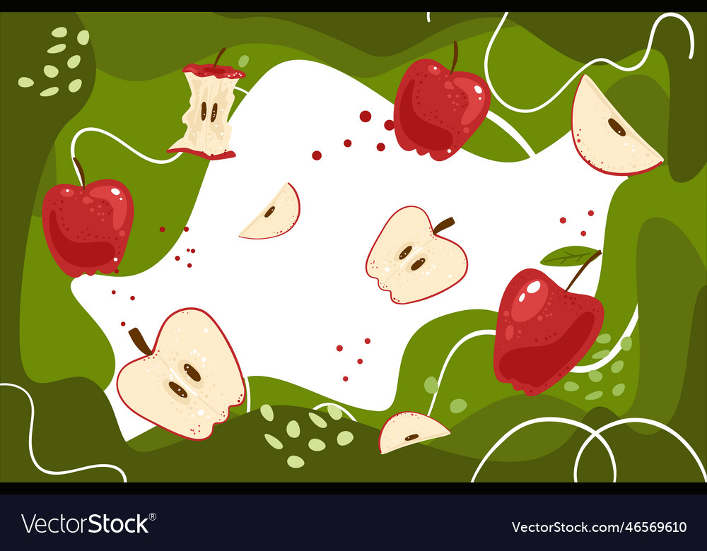 Frame with various apple doodles