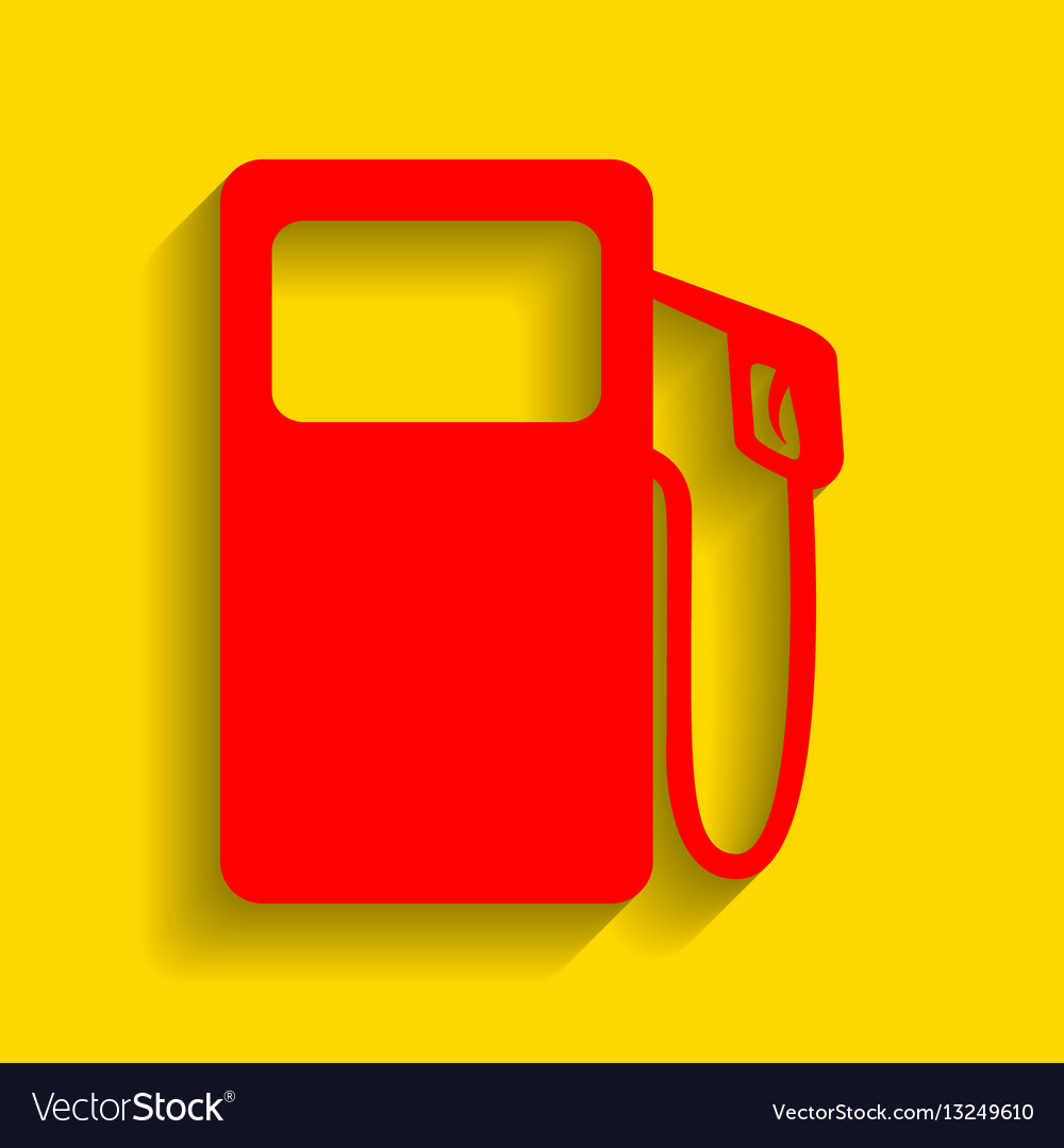 Gas pump sign red icon with soft shadow