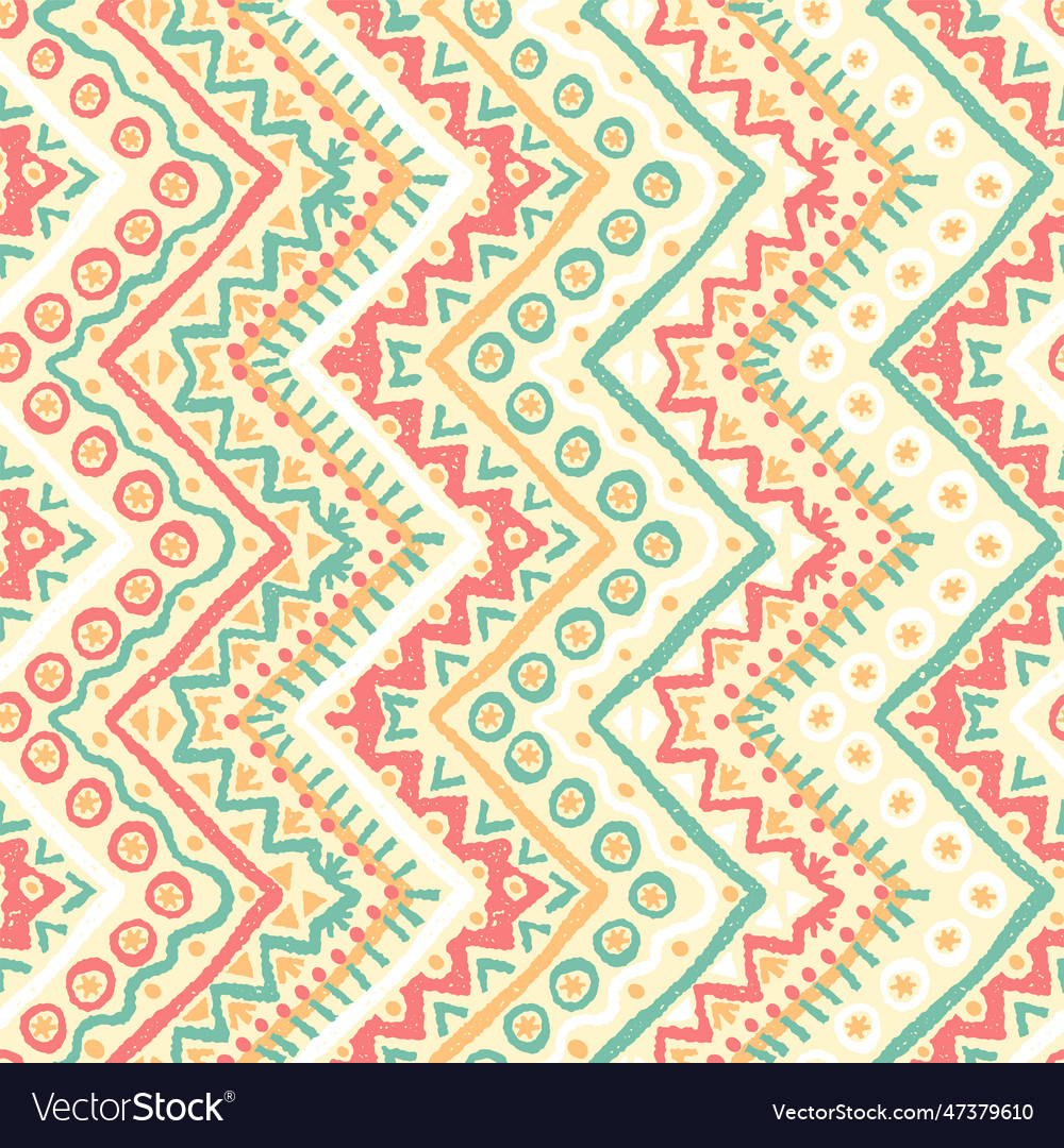 Hand drawn abstract seamless pattern ethnic Vector Image