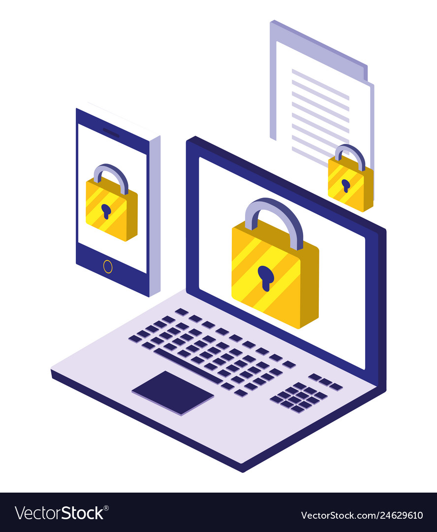Laptop computer with padlock security
