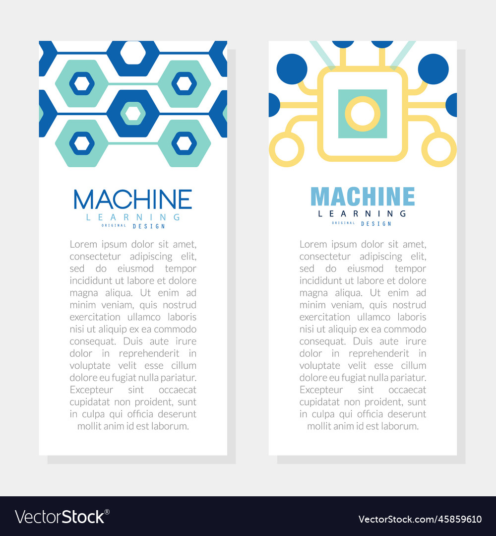 Machine learning vertical banner or poster Vector Image