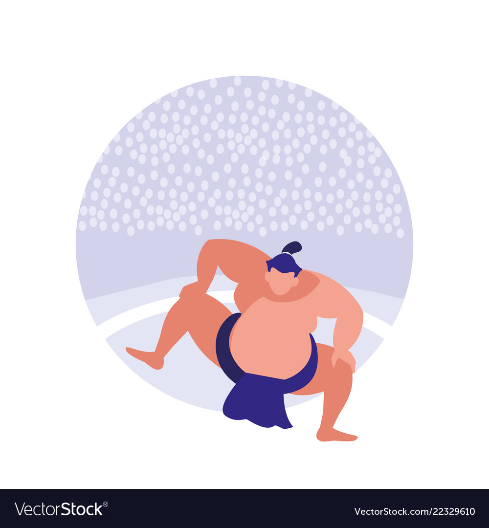 Man practicing sumo avatar character