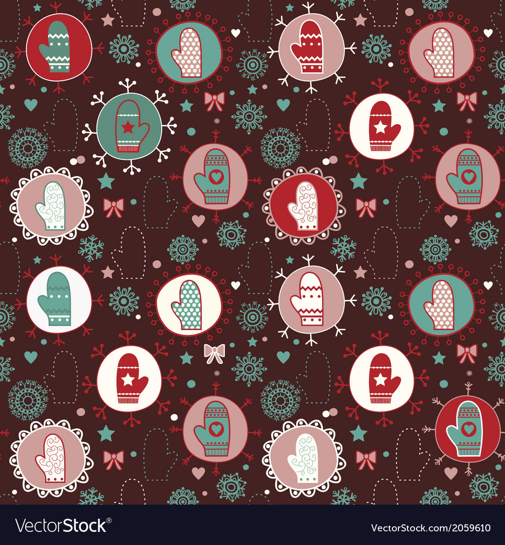 Mitten seamless pattern copy square to the side