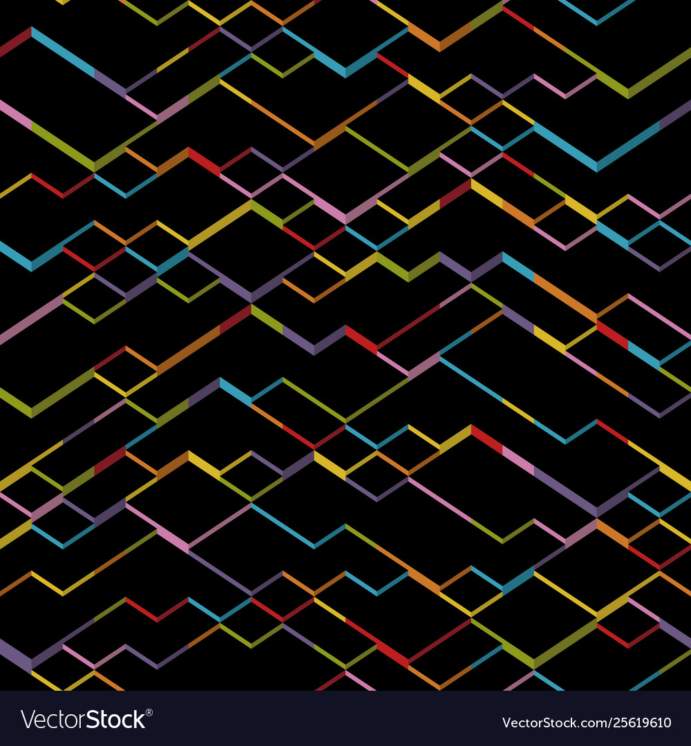 Seamless isometric cubes pattern black vector image Seamless isometric cubes pattern black
