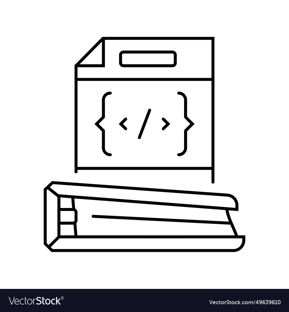Software documentation technical writer line icon vector image Software documentation technical writer line icon