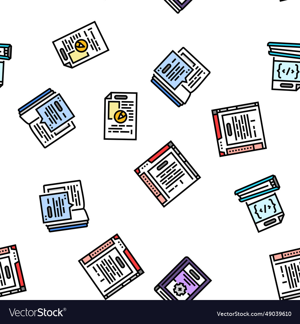 Technical writer doc seamless pattern vector image Technical writer doc seamless pattern