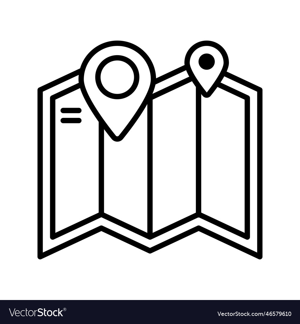 Trail map outline icon style Royalty Free Vector Image