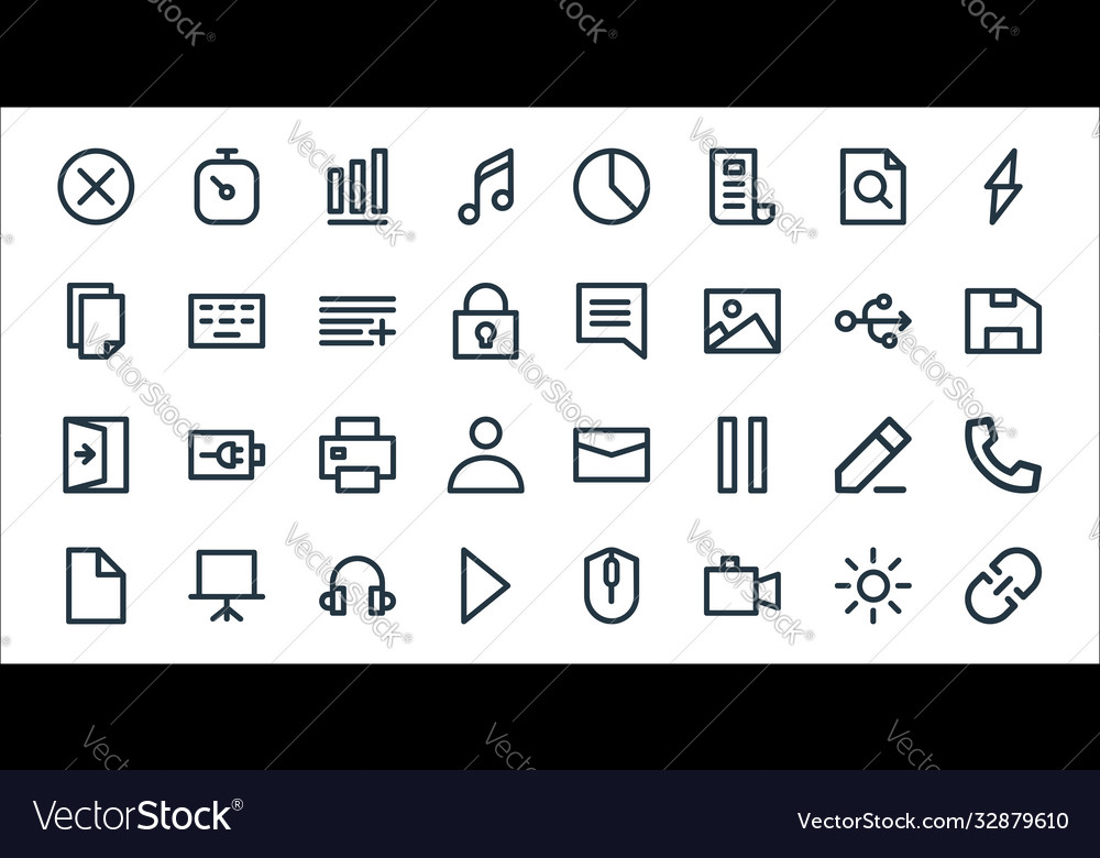 User interface line icons linear set quality