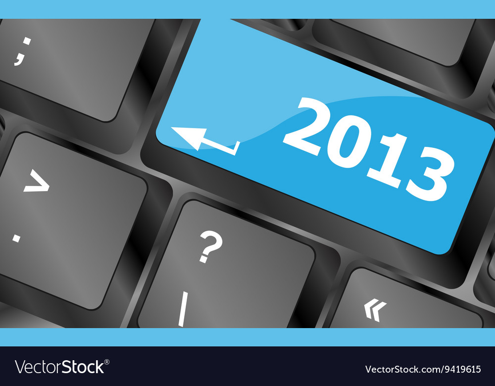 2013 new year keyboard key button close-up