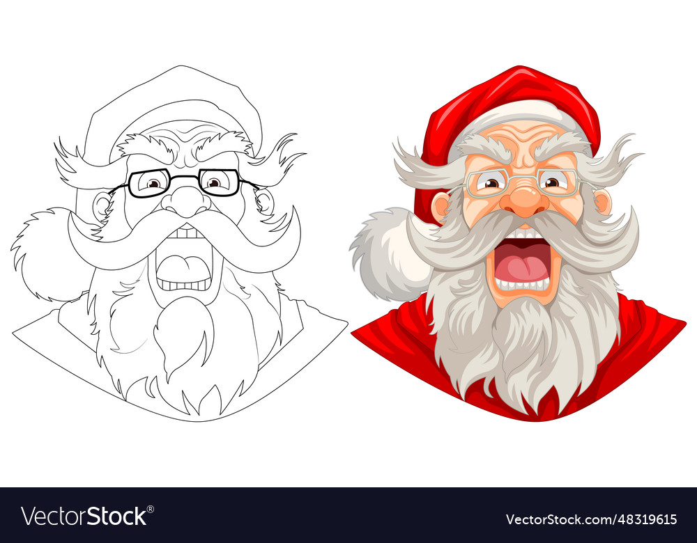 Angry old man santa claus