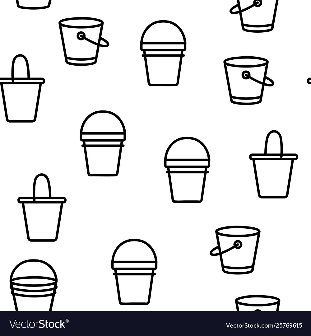 Buckets pails seamless pattern