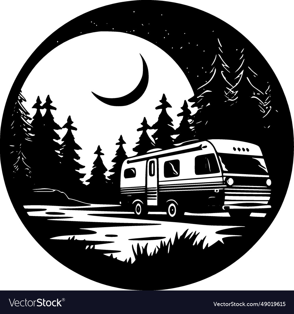 Camping - black and white