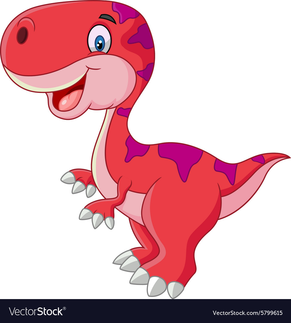 Cartoon happy dinosaur Royalty Free Vector Image