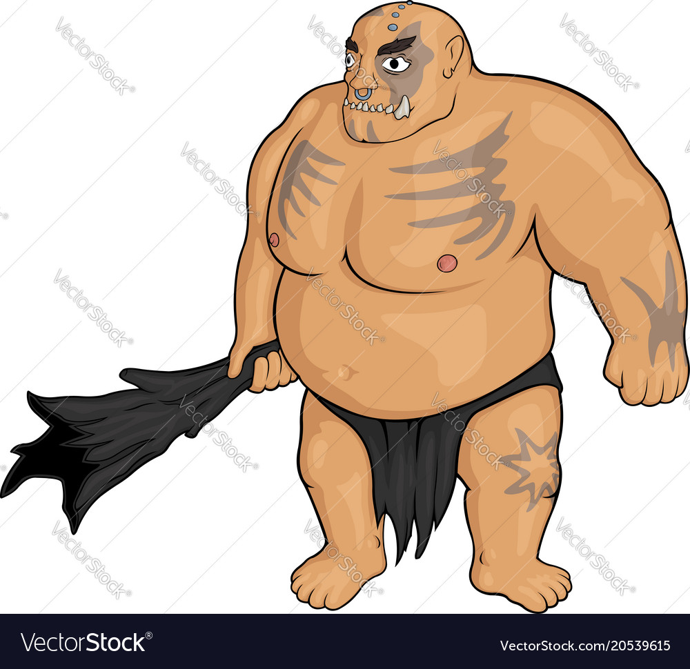 Cartoon strong ogre