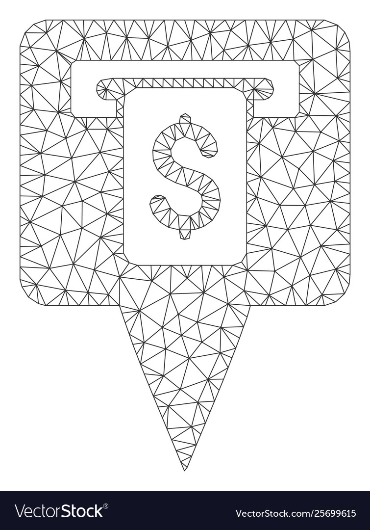 Cash Machine Map Pointer Polygonrahmen vector image Cash Machine Map Pointer Polygonrahmen