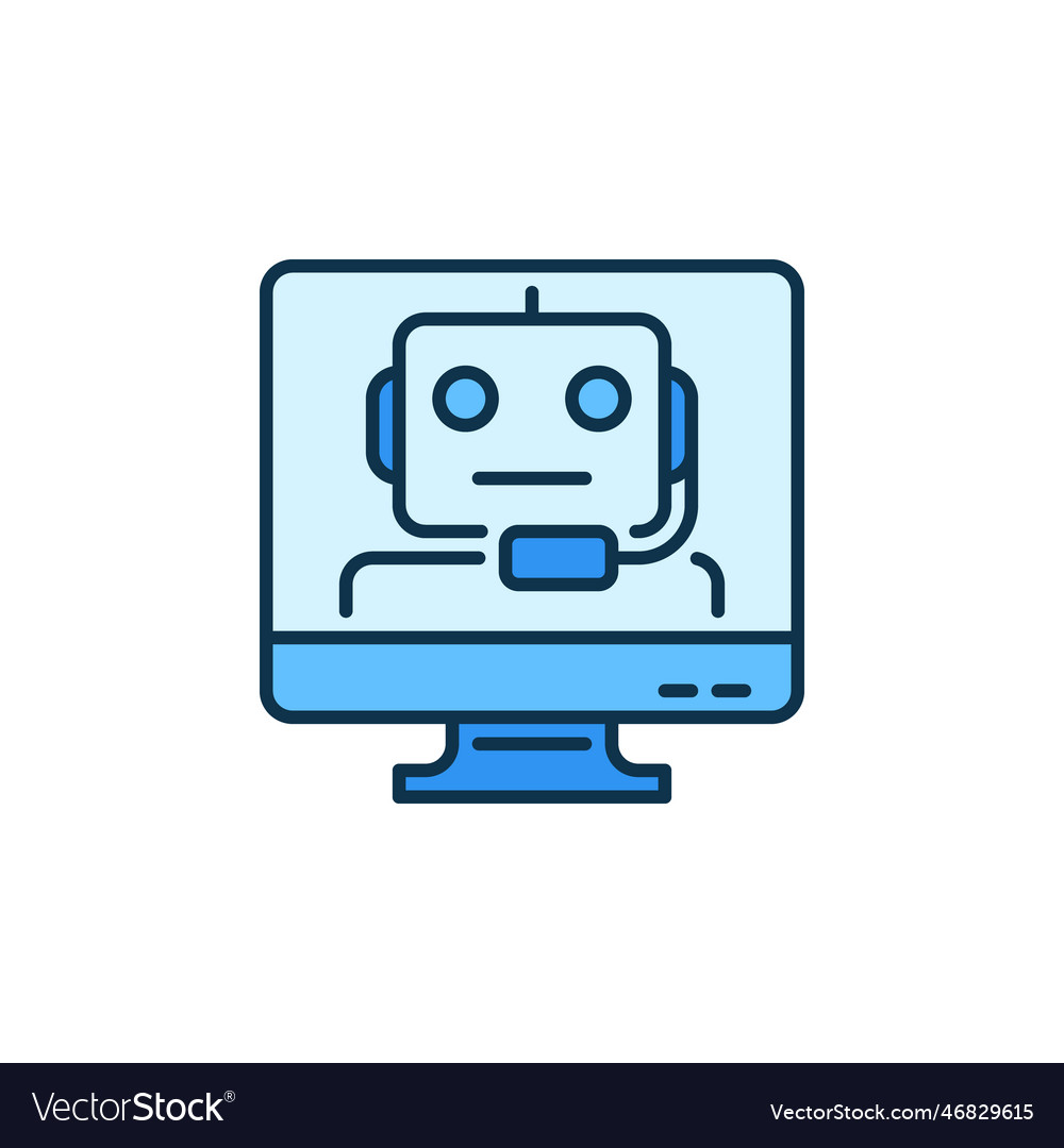 Chatbot on computer screen online chat concept