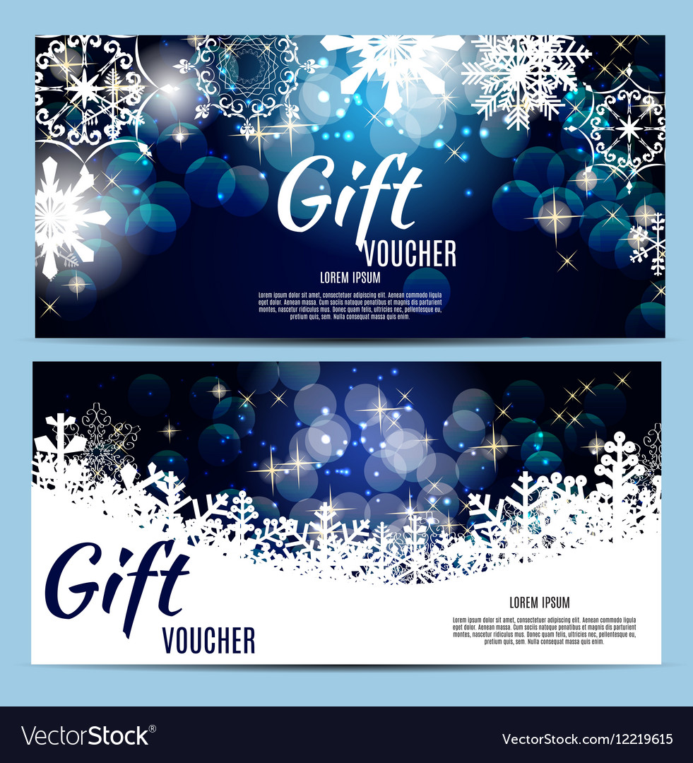 Christmas and new year gift voucher discount Vector Image