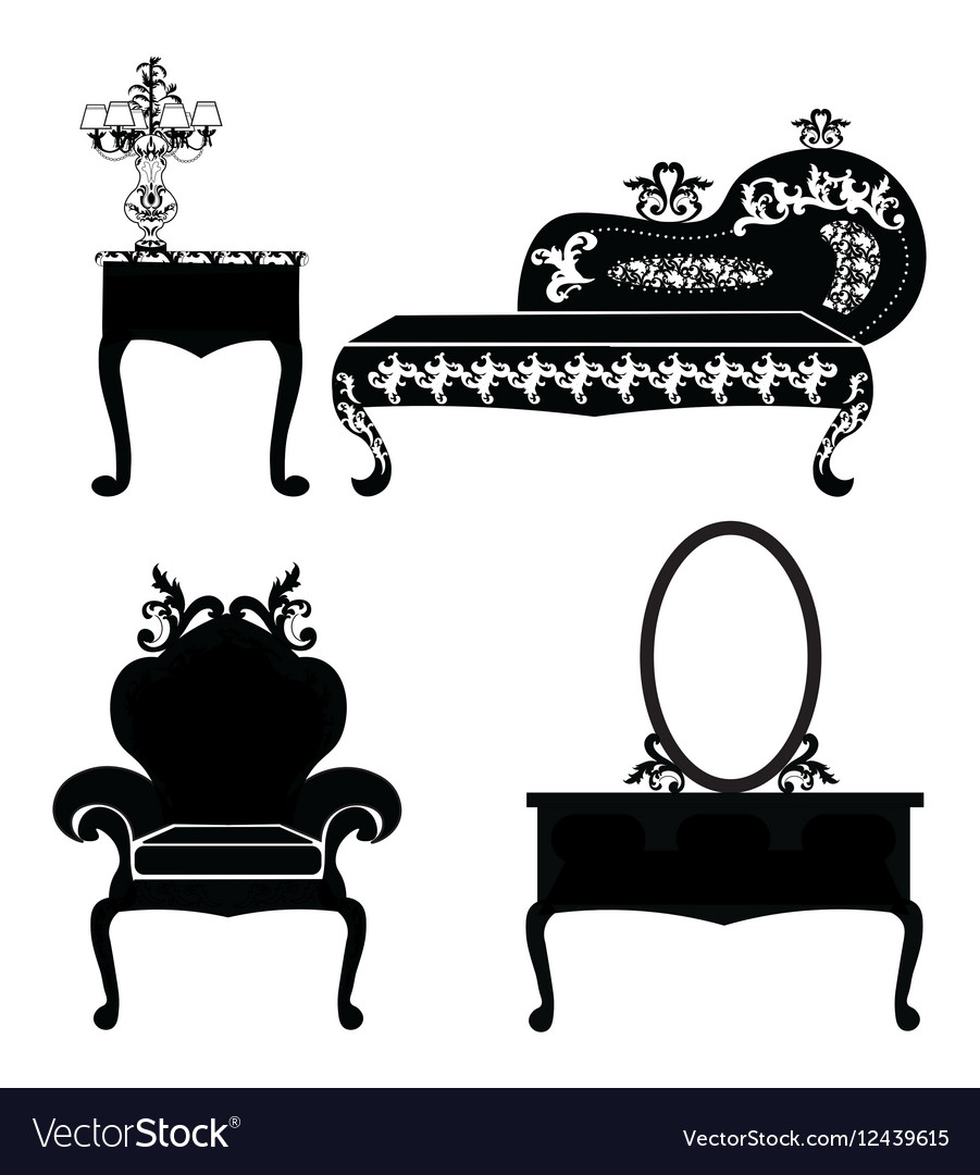 Classic Baroque royal set Royalty Free Vector Image