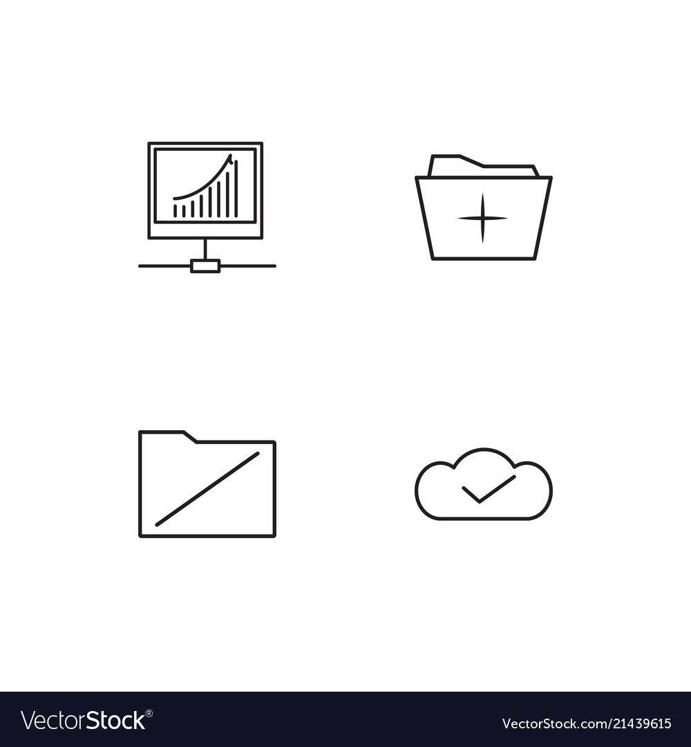 Data analytics linear icons set simple outline