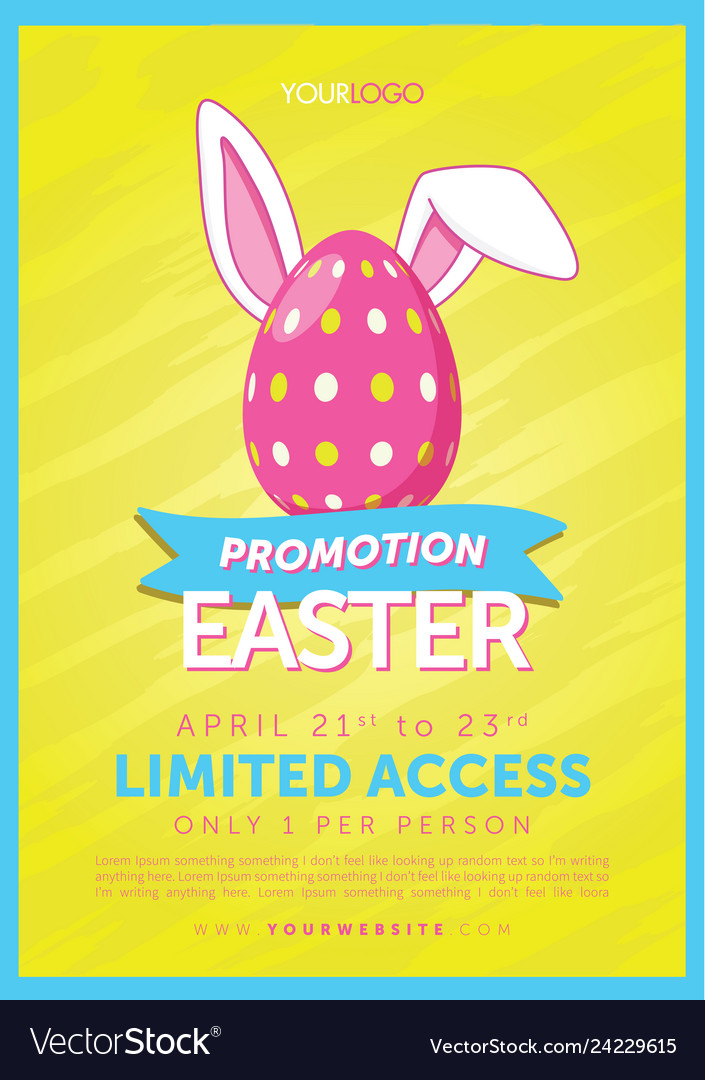 Easter egg with bunny ears flyer